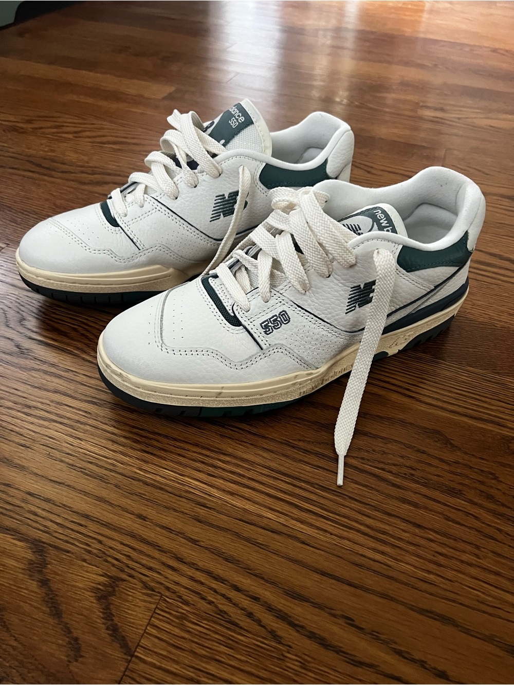 New Balance 550 x Aimé Leon Dore Sneakers in a White and Green